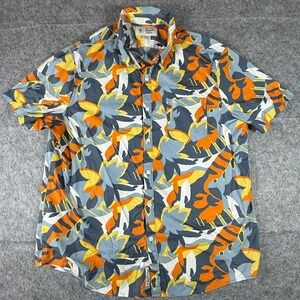 Original Penguin Button Down Mens XL Multicolor Floral Short Sleeve Shirt
